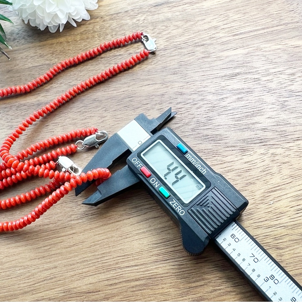 Coral Bead Necklace 18” Southwest Style Handmade New - Picture 3 of 3